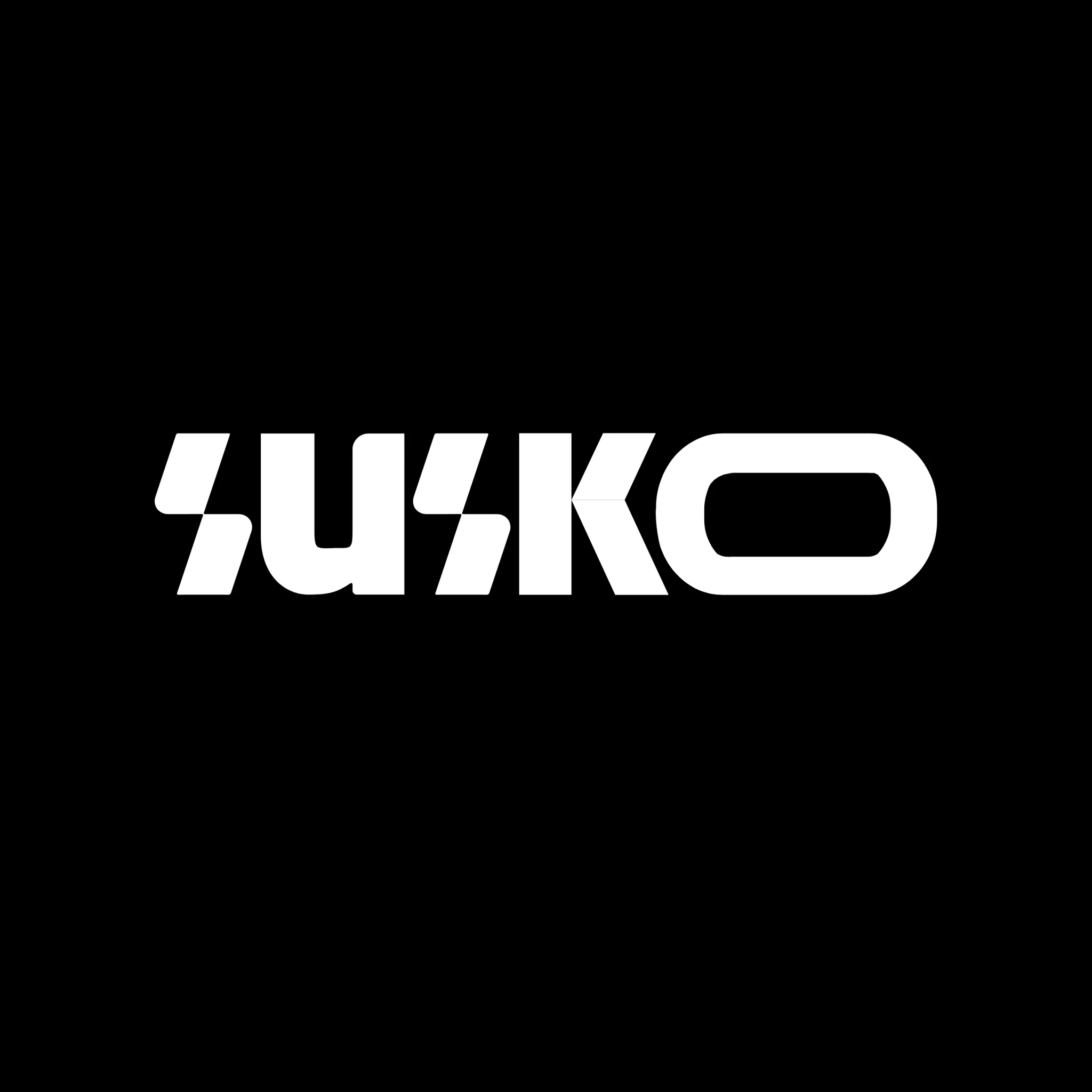 The SUSKO wordmark I designed, in white on black.